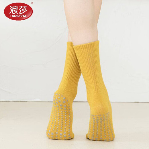 LangSha Yoga Socks Summer Thin Jump Rope Mid-Tube Socks Pilates Dancer Sports Fitness Trampoline Non-Slip Socks Women Remarks Color Optional 3 Pairs Average Size 34-40