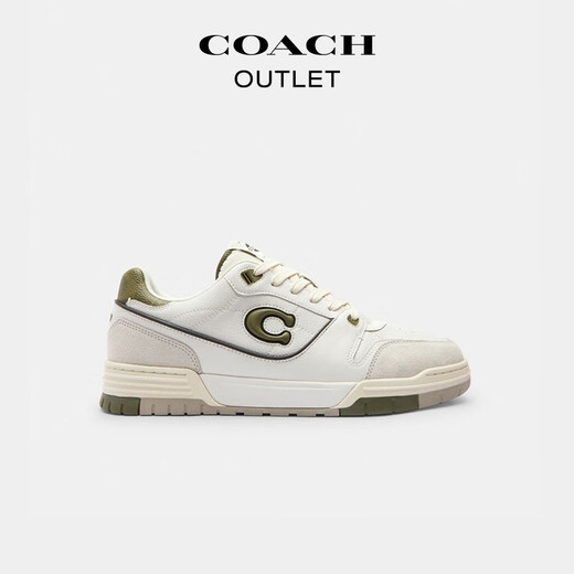 COACH New Year's Gift Outlet Men's SOHO Sports Shoes Casual Shoes Comfortable Commuting Olive Green/Bright White 44