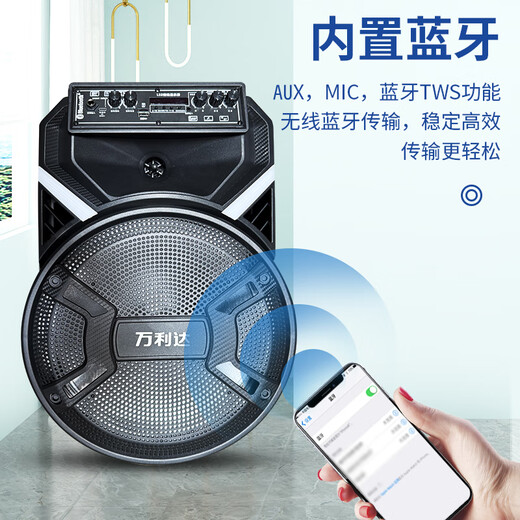 Malata (Malata) M+9401 outdoor performance trolley speaker electric acoustic guitar folk singing instrument Bluetooth speaker square dance street audio subwoofer 12-inch single microphone free USB flash drive