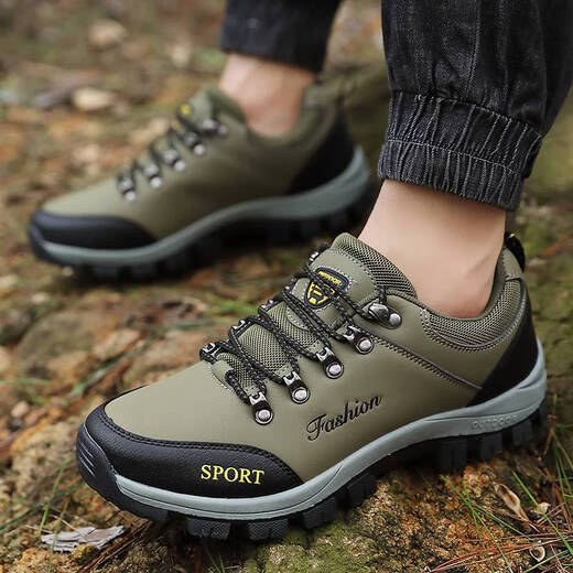 
Nanbowan Wu Gunner men's shoes, leather waterproof and non-slip casual shoes, autumn and winter soft sole outdoor hiking shoes, men's travel shoes, Gentleman gray-14088 38 _Sports shoes standard size