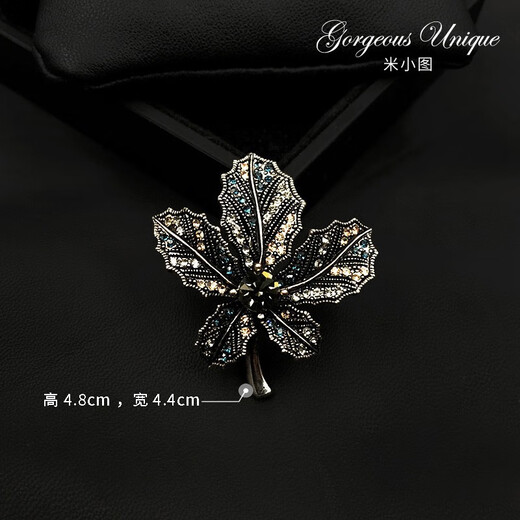 QUAMER high-end retro leaf brooch, men's and women's coats, suits, simple temperament, corsage, scarf, hat pin