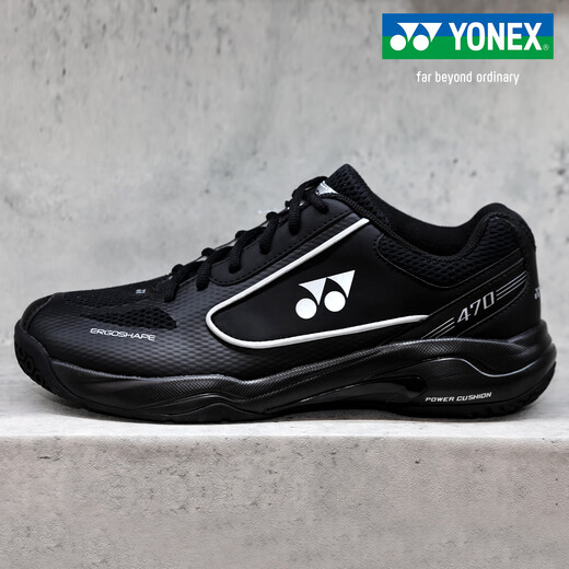 YONEX2025 new Yonex badminton shoes yy men's comfortable cushioning anti-slip professional sports shoes black grade black SHB470 new sports shoes men's 44