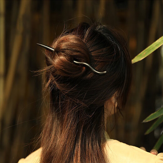 Nianfu ebony hairpin for ancient style women's wooden retro hairpin hair accessories new Chinese style wooden hairpin Mid-Autumn Festival gift for girls ebony hairpin two pack