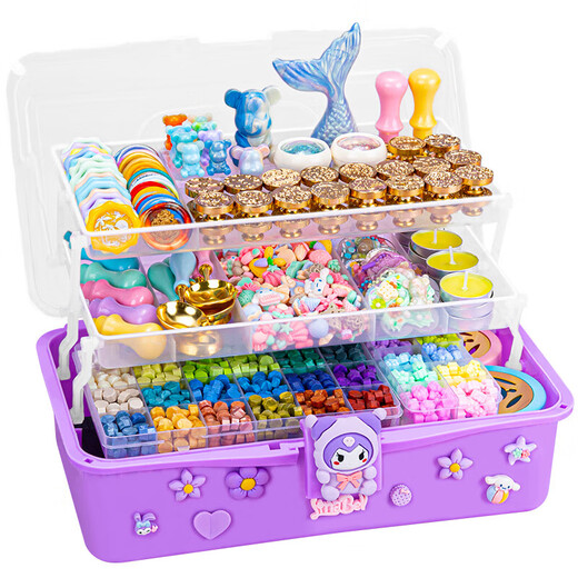 
Shantou Lincun Fire Paint Seal Set Gift Box Full Set of Children's Day Gifts Head Wax Grain Candle Wax Cream Gum Guka Hand Account Sticker Handmade Jelly Wax Pinch Le Girl Toys [Send Three-layer Storage Box] 677 pieces Fire Paint Guka Chang Play Set