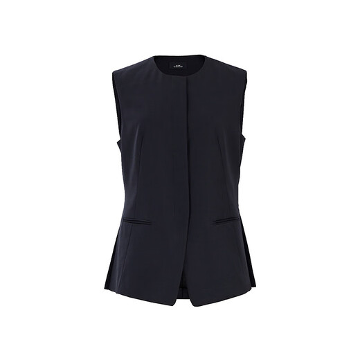 AUM Easy Suit AUM 2025 Winter New Silk Wool Stretch Serge Vest Black Skirt Black Top XL