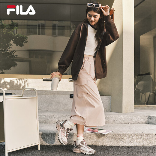 Chaussures pour femmes officielles Fila, chaussures de papa, chaussures de sport, 2025 chaussures neuves automne, chaussures de champignons à semelles épaisses, chaussures décontractées, cendres de charbon flottantes / agate blanc grey-cc 36