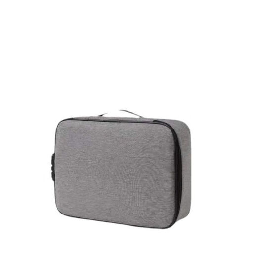 Bolsa de pasaporte de tela Oxford de gran capacidad sin licencia Bolsa de pasaporte de la carpeta Bolsa Handheld Grey 3 capas sin bloqueo