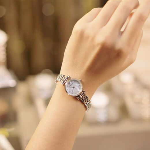 EMPORIO ARMANI Armani Rose Small Disc Set with Diamonds Valentine's Day Birthday New Year's Gift for Girlfriend Electronic Women's Watch 22MM Temperament White Moonlight AR1961