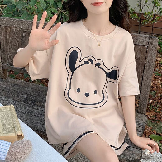 Mu fengqing sommer pyjamas Frauen kurzärmelige Shorts Anzug Cartoon Dünne Fett MM Plus Size Lose Can Pyjamas außerhalb 694 Kapibala + 680 Pacha Dog M [Vorgeschlagen 80-98 Jin [Jin gleich 0,5 kg]]]