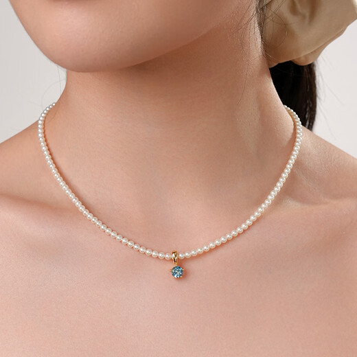 Dela Topaz Pendant Freshwater Pearl Necklace Perfect Round Flawless Bright Light Luxurious Fashion Versatile Clavicle Chain 520 Gift
