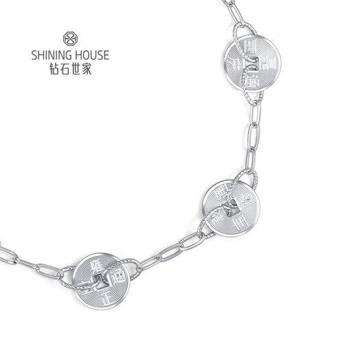 Diamond Family PT950 Platinum Bracelet Honeycomb Five Emperors Money Sparkling Double-sided Wearable Platinum Bracelet Holiday Gift for Lover Gold Weight Approximately 5.6g