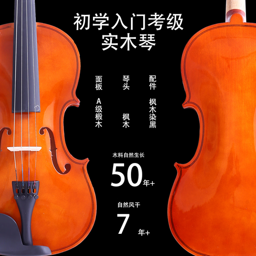 Violín de madera maciza hecha a mano para principiantes instrumentos musicales tocando a los niños de práctica adulta estudiantes introductorio color mate 4/4