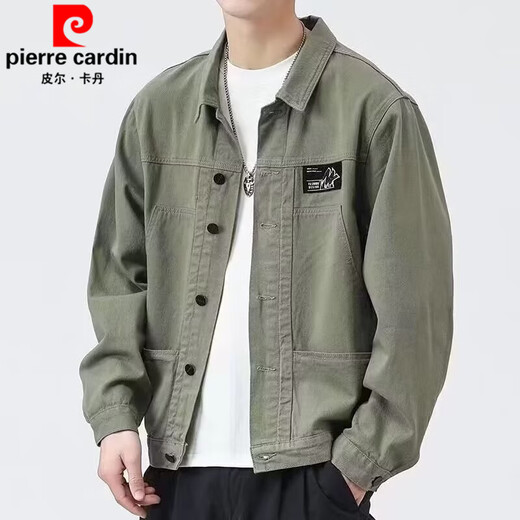 
Pierre cardin jacket men's spring and autumn 2025 new shirt lapel autumn men's work jacket early autumn jacket top upgraded version K12806 black 4XL recommended 168-190Jin [Jin equals 0.5 kg]