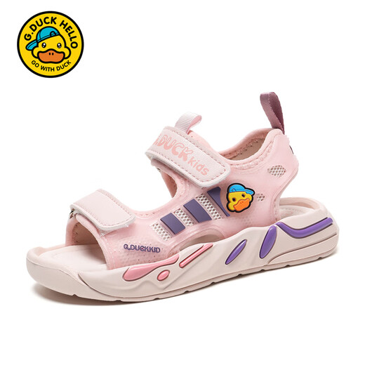 G.Duckkids Little Yellow Duck Girls Sandals Summer 2025 Nuevo estilo pequeño y mediano Soft Soft Sole Summer Summer Summer's Beach Beachs 6228 Negro y verde 26 _inner Longitud 16.5cm