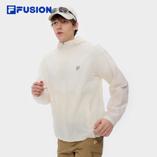 FILAFUSION斐乐潮牌梭织外套男2025夏时尚休闲防晒连帽上衣