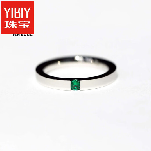YIBIY right angle round ring jewelry 18K gold rose gold platinum men and women couple ring 18K gold spot No. 8