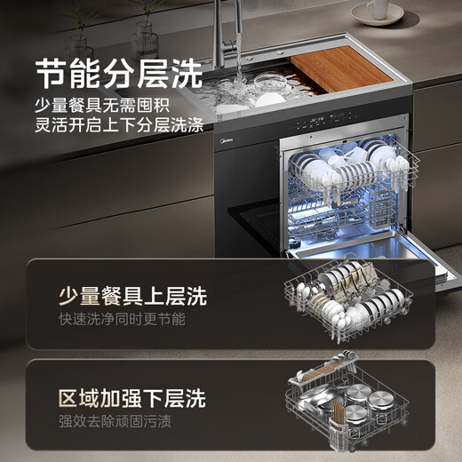 Midea XH09Pro integrated sink, variable frequency dishwasher integrated sink dishwasher, integrated 15 sets of dishwasher embedded