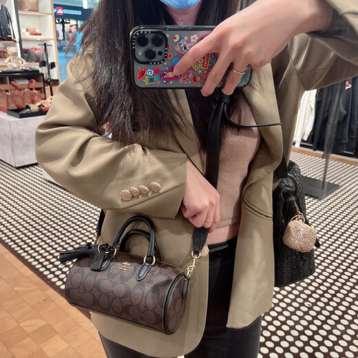 蔻驰（COACH）女士新款LACEY单肩斜挎笔筒包直邮官方正品 CO991 SV/HA白色 美现