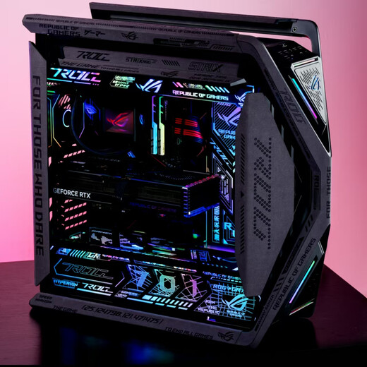 华硕（ASUS）ROG HYPERION GR701 创世神机箱 双C口优化版 铝合金X骨架/全塔机箱/支持EATX主板/双420水冷 磁吸灯板4件套（不含机箱送集线器）