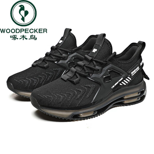 Woodpecker grande taille 46 Chaussures masculines Summer 4748 Air Cushion Shock Absorbing Sports Chaussures Chaussures de course décontractées Chaussures de lame pour hommes 45 H9903 Blanc et bleu 44
