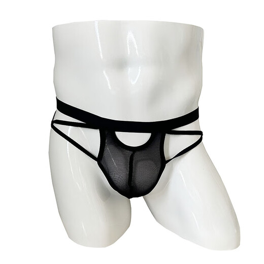 Sexy men's thong sexy transparent hip-free underwear gay male adult sexy temptation black 100170Jin Jin equals 0.5kg inner wear