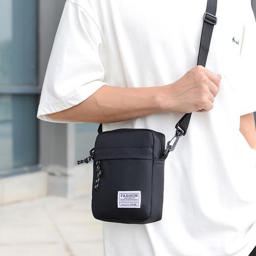 Bolsa de hombro para hombres livianos bolsas cruzadas de cuerpo de hombre mini bolso de hombro para hombres inclinado informal de mochila pequeña 8824 negro