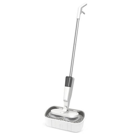 Rechargeable electric mop, lazy hand-free, wireless household sweeping and mopping all-in-one machine, rotating cleaning and mopping tool, green + with water spray + hand-free basin