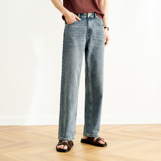 Семир Сенроу Джинсовая ткань | Джинсы мужские 2025, весенне-осенние брюки, свободные прямые брюки в стиле ретро, ​​свободные 109925124102