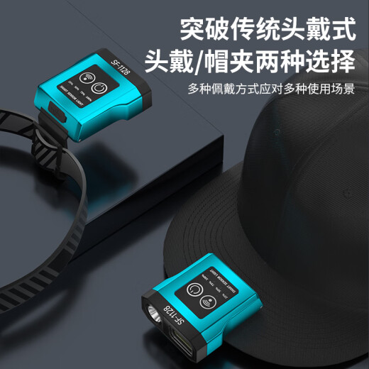 天火（SkyFire）强光夜钓头灯钓鱼专用感应帽檐帽夹灯超亮头戴式充电超长续航 【夜钓战神】双光六档_强光15h_