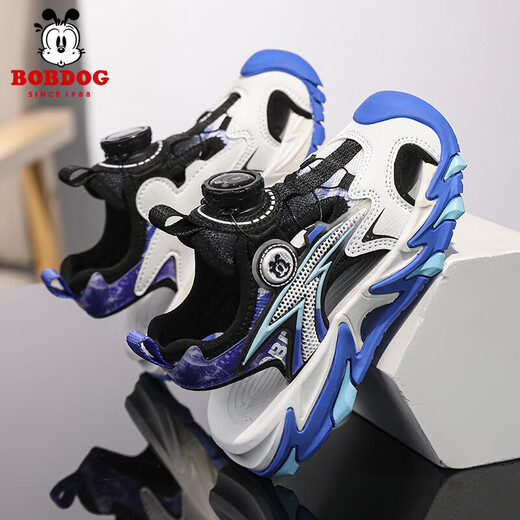 BOBDOG BOBDOG children's shoes boys' sandals handsome soft sole 2025 new summer children's Baotou sports sandals for boys LY900K Black Moon 33 Shoes inner length 21cm