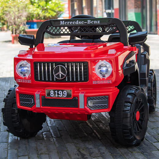 ZOCO children's electric car four-wheel remote control off-road car male and female baby child toy car can sit on a person charging swing car single drive Chinese red/self-driving + music + small battery