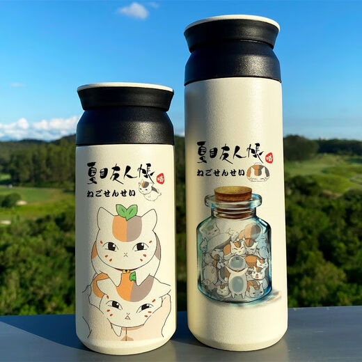 夏目友人帐可爱保温杯动漫猫咪老师周边定制日系咖啡不锈钢水杯子 WT679猫咪老师 350ml平盖杯