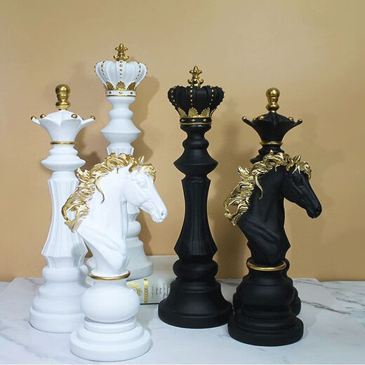 维诺亚7170人收藏象棋高颜值颜控宫廷风拍照道具象棋摆件摆件客厅办公室 国际象棋国王小号白色