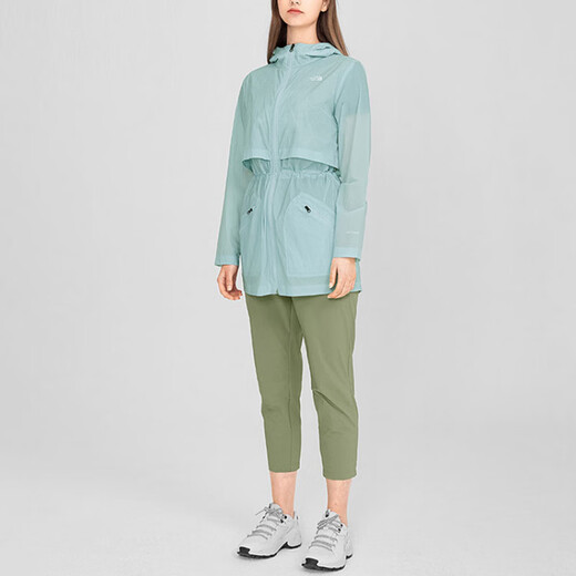 北面THE NORTH FACE 户外运动可收腰连帽外套 防水防风防晒服 女款 蓝 蓝色 M