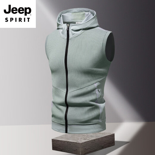 Jeep Spirit Outdoor Viete Viete d'été Summer Men's Vest Fitness Sports Running Casual Jacket Training Verbe Verte noir M
