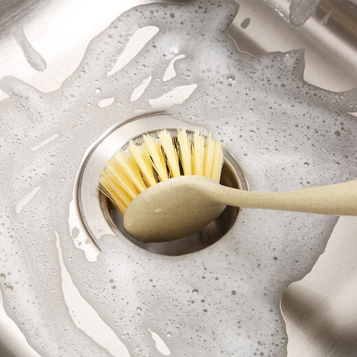 Outdoor barbecue wheat straw long-handled pot brush, non-stick oil decontamination cleaning brush, hanging stove tile washing pot brush 2 pieces