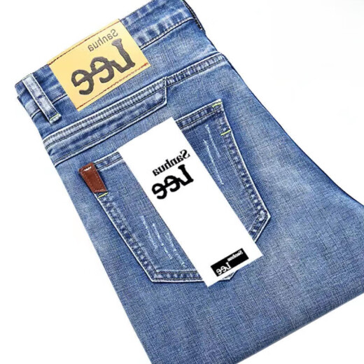 Lee Dprre Summer Summing Stretch Jeans Business Holle Lo suelto Retraso Casual Gran Tamaño Alta Cantal transpirable Pantalones para hombres 866 Azul (One Piece) La imagen es la pantalla de espejo inverso 30 (circunferencia de la cintura 2.3 pies)