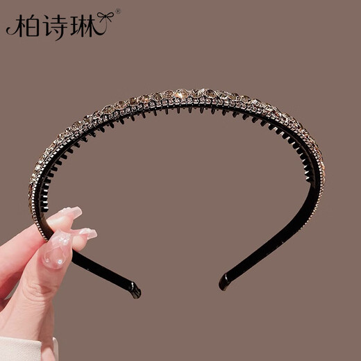 Bai Shilin's high-end rhinestone hairpin hairband for women 2025 new bangs forehead hair pressure hairband broken hair versatile hairband super shiny hairband