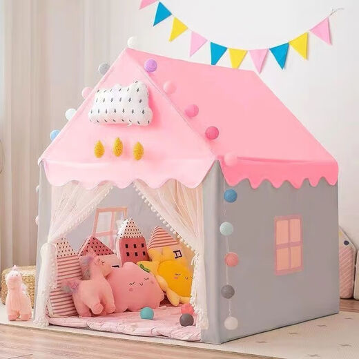 Gu Jianmu Zelt Kinder Indoor Game House Small House Castle Princess House Schlafhaus Traum Luxushaus rosa Zelt (PVC Pole) Zelt (Geben Sie Farbflagge)