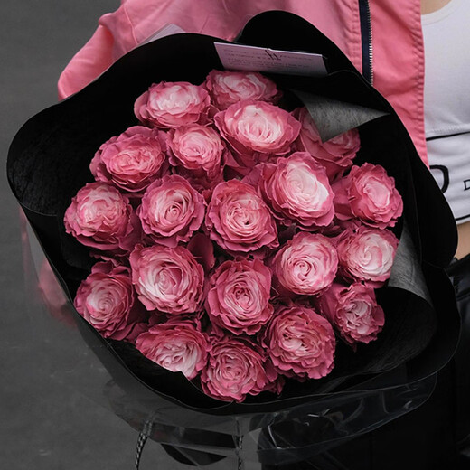 Ecuadorian imported black rose bouquet, same-city delivery to flower shop, high-end flower express delivery to Beijing, Shanghai and Guangzhou, gift box of 10 imported Ecuadorian black roses