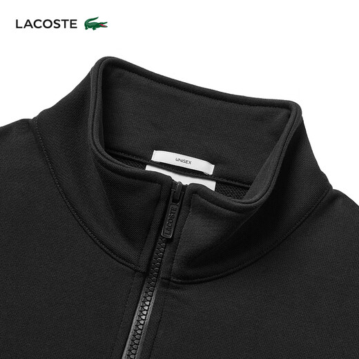LACOSTE crocodile français hommes et femmes même style 25 automne et hiver nouvelle mode sweat-shirt à demi-zip | SH2735 031/noir M