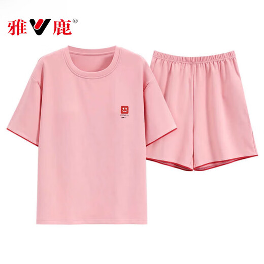 Yalu 2025 new pajamas for women in summer pure cotton short-sleeved sweet casual sports home clothing set Z9859 XL [recommended 120-140Jin [Jin equals 0.5 kg] wear]