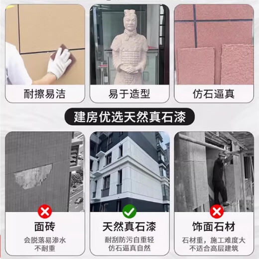 惠利得真石漆外墙漆4斤专用补墙多色批刮喷涂调色修补墙面门头艺术涂料 4斤小桶真石漆9905 耐用20年 其他
