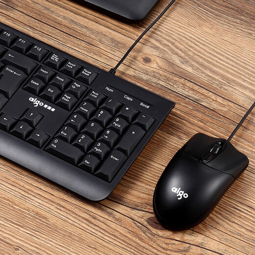 
Patriot [aigo] wired keyboard and mouse set computer desktop external laptop USB set office keyboard and mouse Black business keyboard and mouse set (USB interface) matte wired