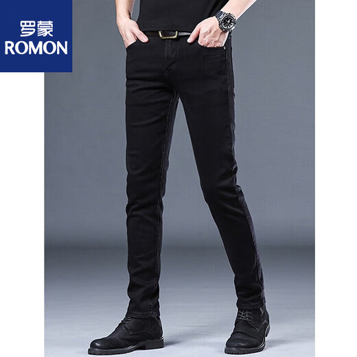 
Romon high-end 2025 spring and summer jeans for men casual slim feet for men Korean style trendy versatile pants for men 1049 gray 28