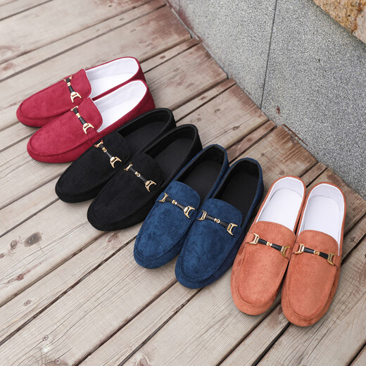 
Mountaineering road layman spring and autumn breathable bean shoes for men Korean version of internet celebrity society young man casual lazy shoes with one foot old Beijing cloth shoes D753 blue 42