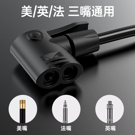 Permanent pump bicycle household electric vehicle car basketball high pressure enlarged pump 160PSI extended version - black