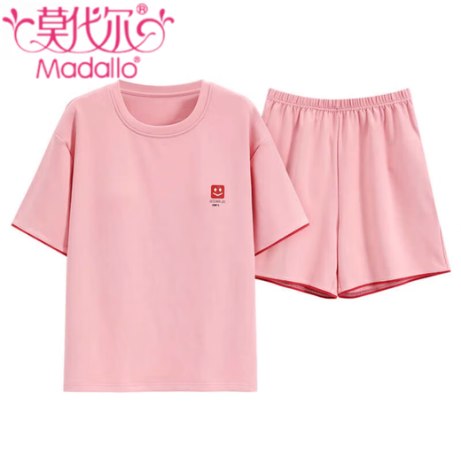 莫代尔2025年新款睡衣女夏季纯棉短袖短裤甜美休闲运动家居服套装可外穿 Z9859 L 建议100-120斤穿