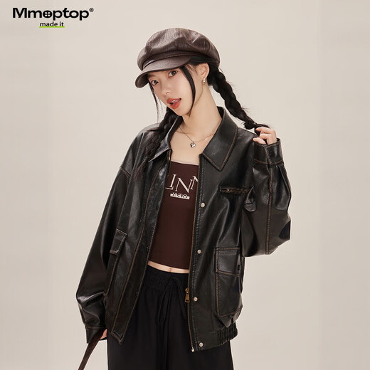 MMOPTOP Japanese versatile textured leather octagonal hat for women British retro face-showing beret temperament simple painter's hat