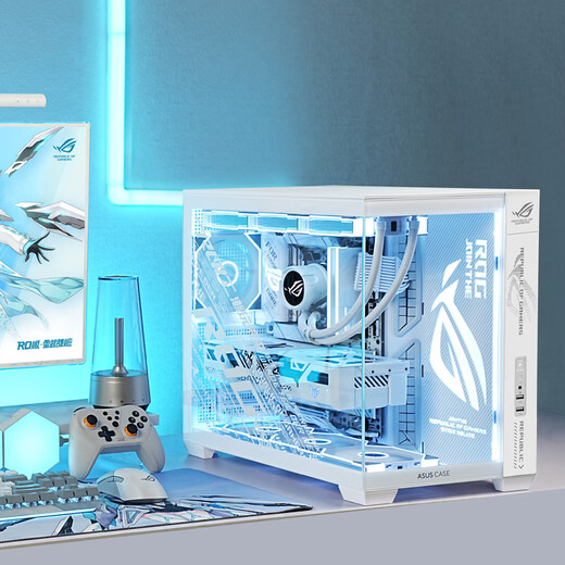 ASUS (ASUS) ASUS ROG family bucket AMD Ryzen R7 9800X3D barebone game console 7800X3D ASUS complete machine Fubuki Hime sea view room assembly computer 9700X barebone + 32G + 5.0 solid state | Xiao Fubuki version